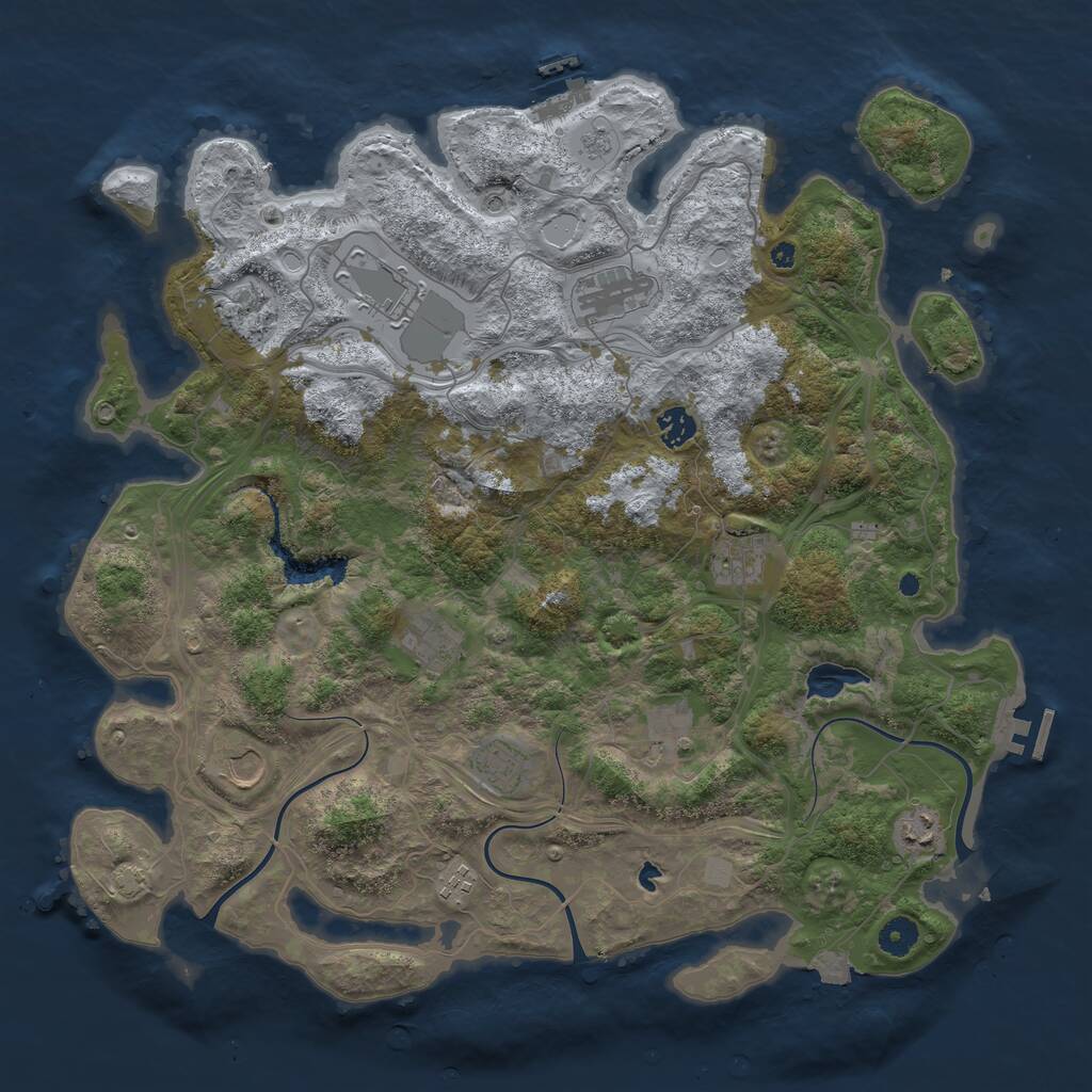 Rust Map: Procedural Map, Size: 4253, Seed: 1432254425, 17 Monuments