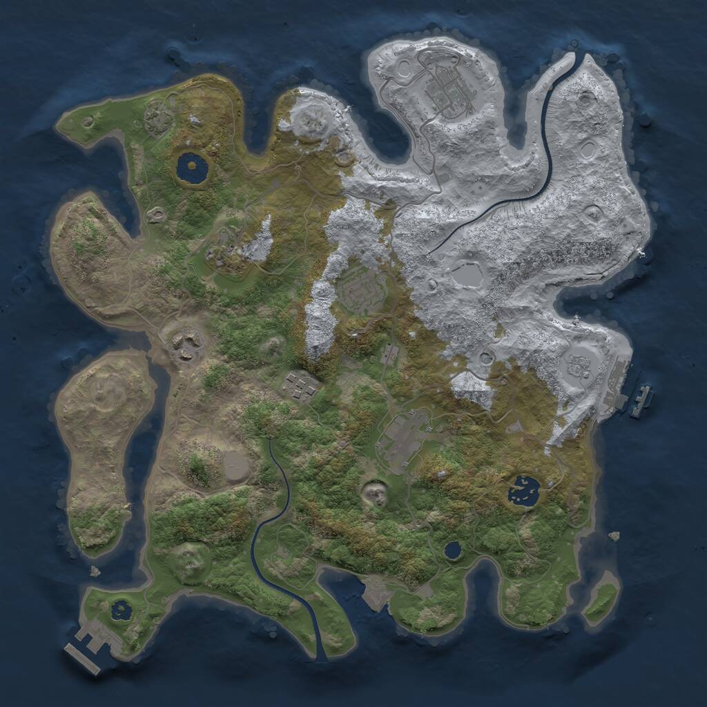 Rust Map: Procedural Map, Size: 3400, Seed: 143961623, 13 Monuments