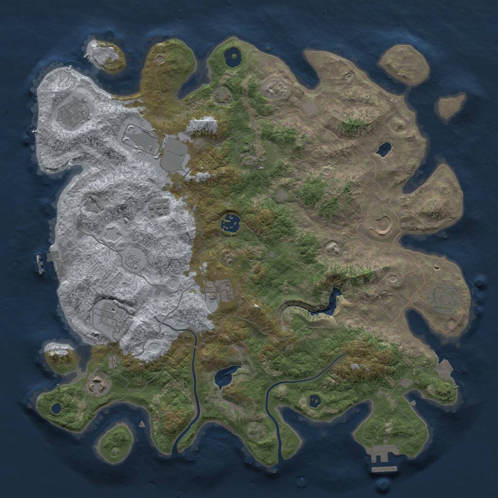 Rust Map: Procedural Map, Size: 4000, Seed: 15731, 18 Monuments