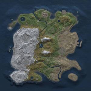 Thumbnail Rust Map: Procedural Map, Size: 3000, Seed: 2026884722, 11 Monuments