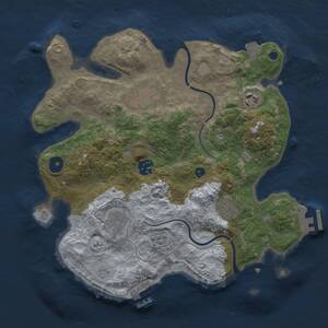 Thumbnail Rust Map: Procedural Map, Size: 3200, Seed: 203438885, 12 Monuments