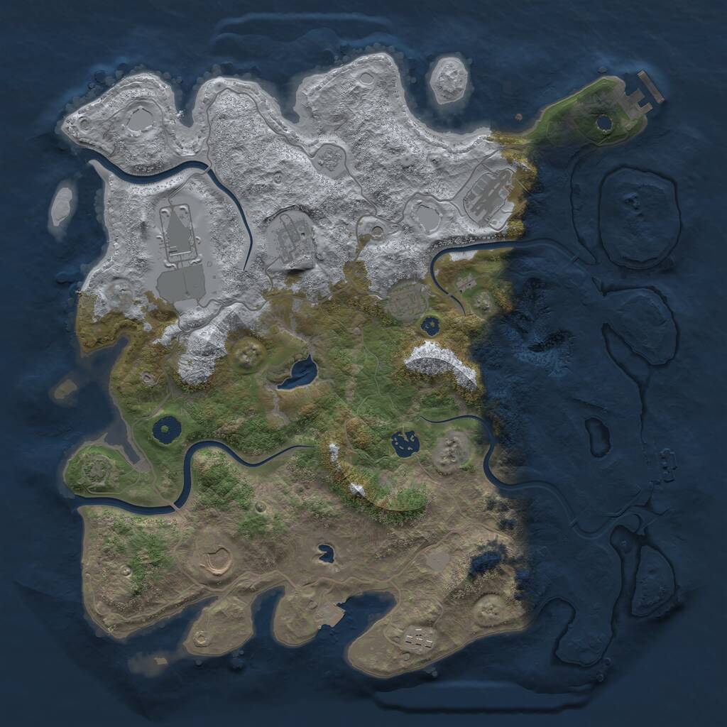 Rust Map: Procedural Map, Size: 4000, Seed: 148865535, 15 Monuments