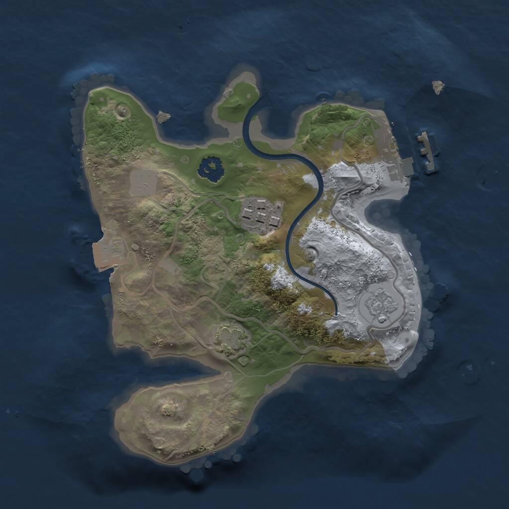 Rust Map: Procedural Map, Size: 2000, Seed: 8498489, 5 Monuments