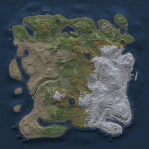 Thumbnail Rust Map: Procedural Map, Size: 3400, Seed: 3500, 13 Monuments