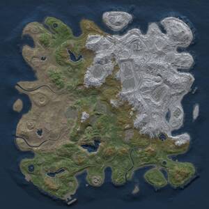 Thumbnail Rust Map: Procedural Map, Size: 4500, Seed: 324611234, 17 Monuments