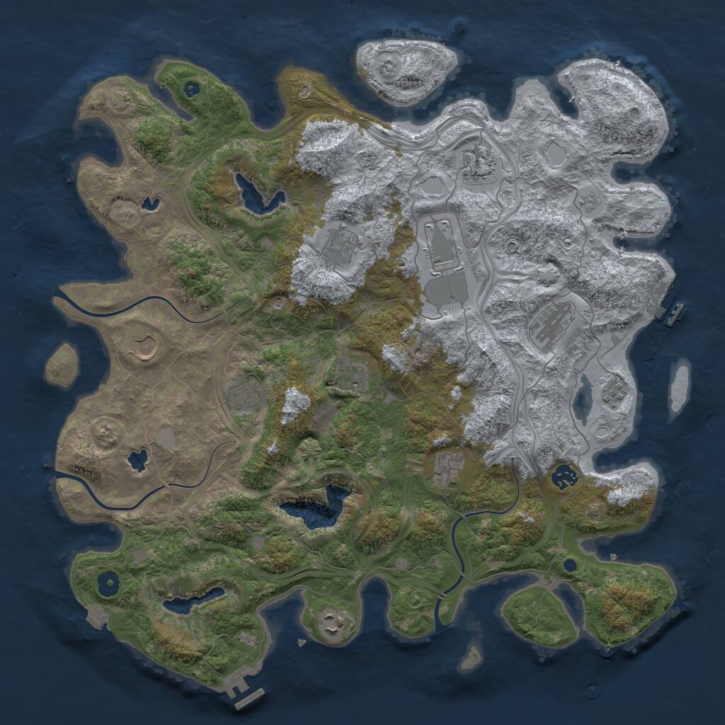 Rust Map: Procedural Map, Size: 4500, Seed: 324611234, 17 Monuments