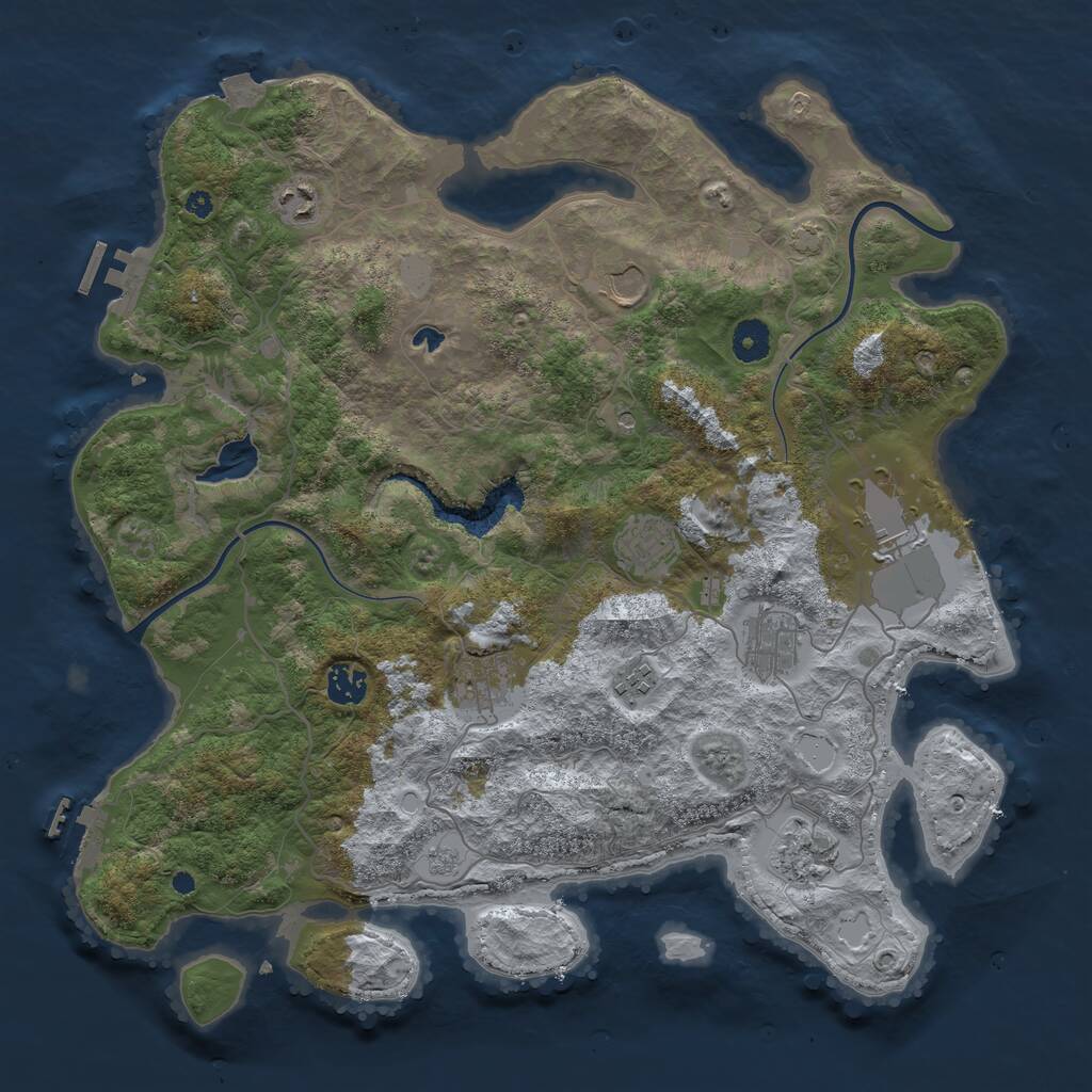 Rust Map: Procedural Map, Size: 4000, Seed: 481981, 15 Monuments