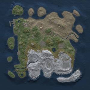 Thumbnail Rust Map: Procedural Map, Size: 3500, Seed: 1532730619, 11 Monuments