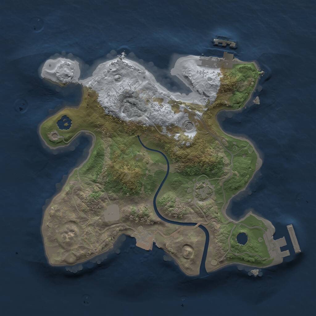 Rust Map: Procedural Map, Size: 2200, Seed: 41, 5 Monuments