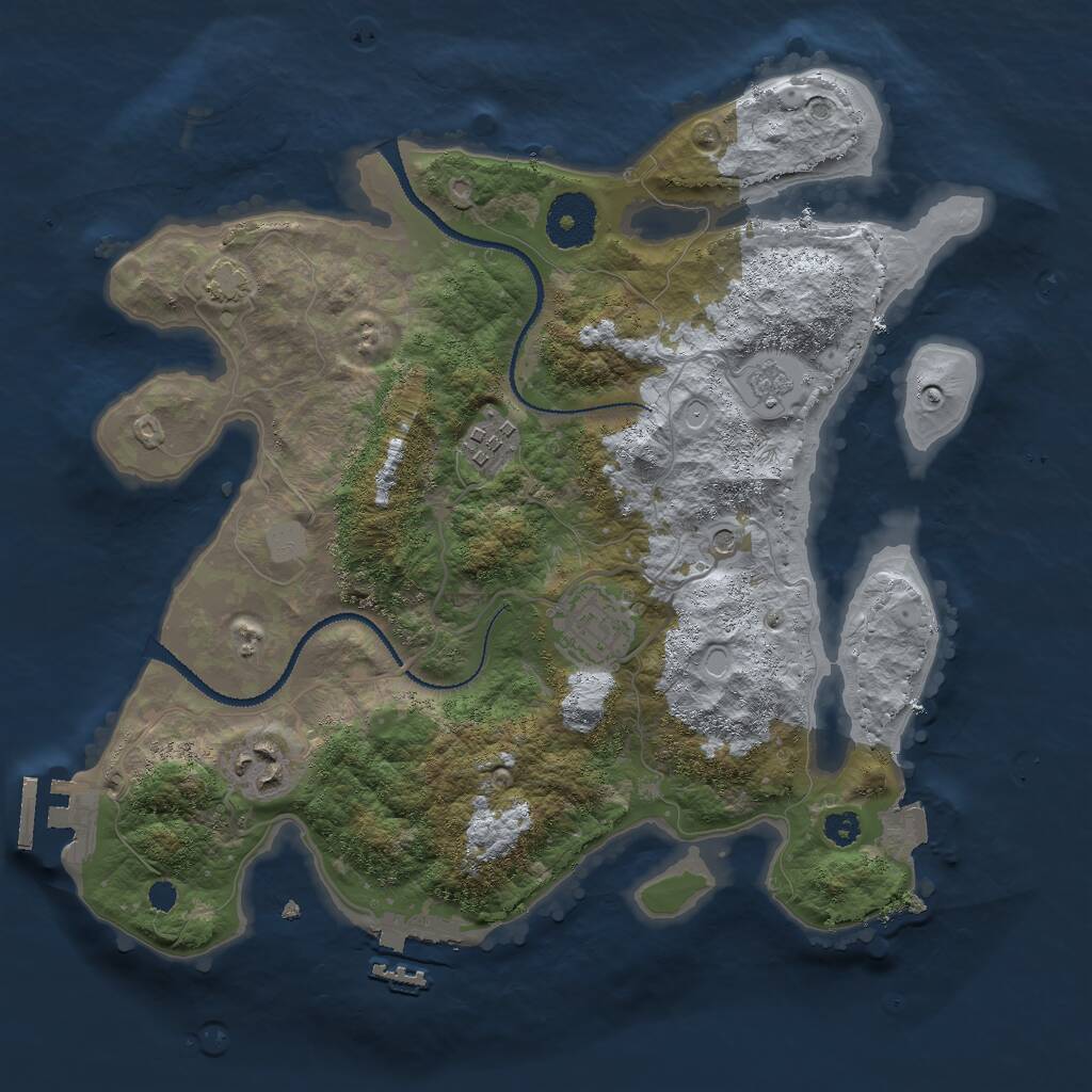 Rust Map: Procedural Map, Size: 3050, Seed: 2030, 9 Monuments