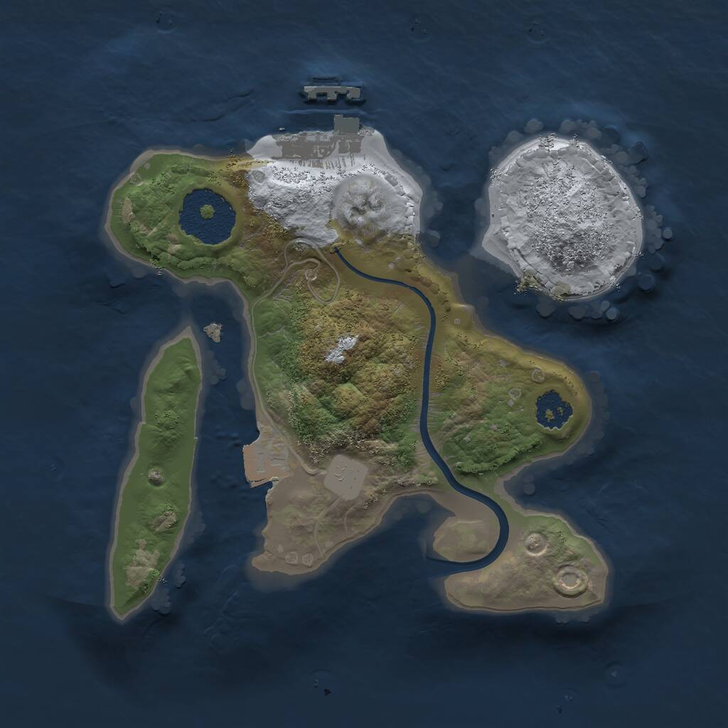 Rust Map: Procedural Map, Size: 2000, Seed: 301508207, 2 Monuments