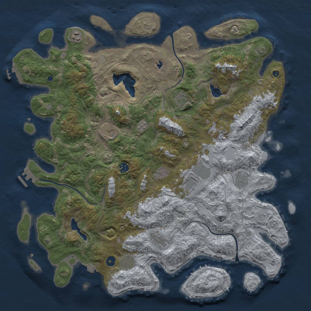 Rust Map: Procedural Map, Size: 4750, Seed: 1147474183, 17 Monuments