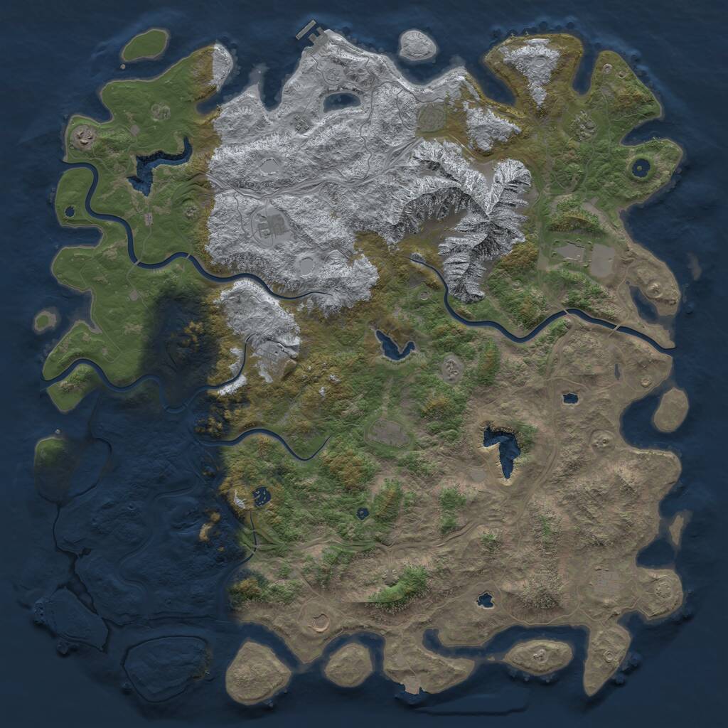 Rust Map: Procedural Map, Size: 6000, Seed: 20241005, 17 Monuments