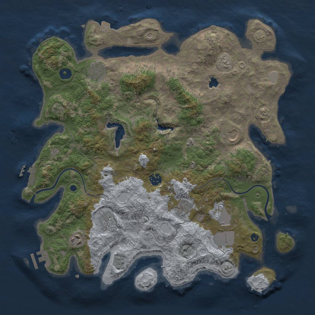Rust Map: Procedural Map, Size: 4000, Seed: 2127174719, 14 Monuments