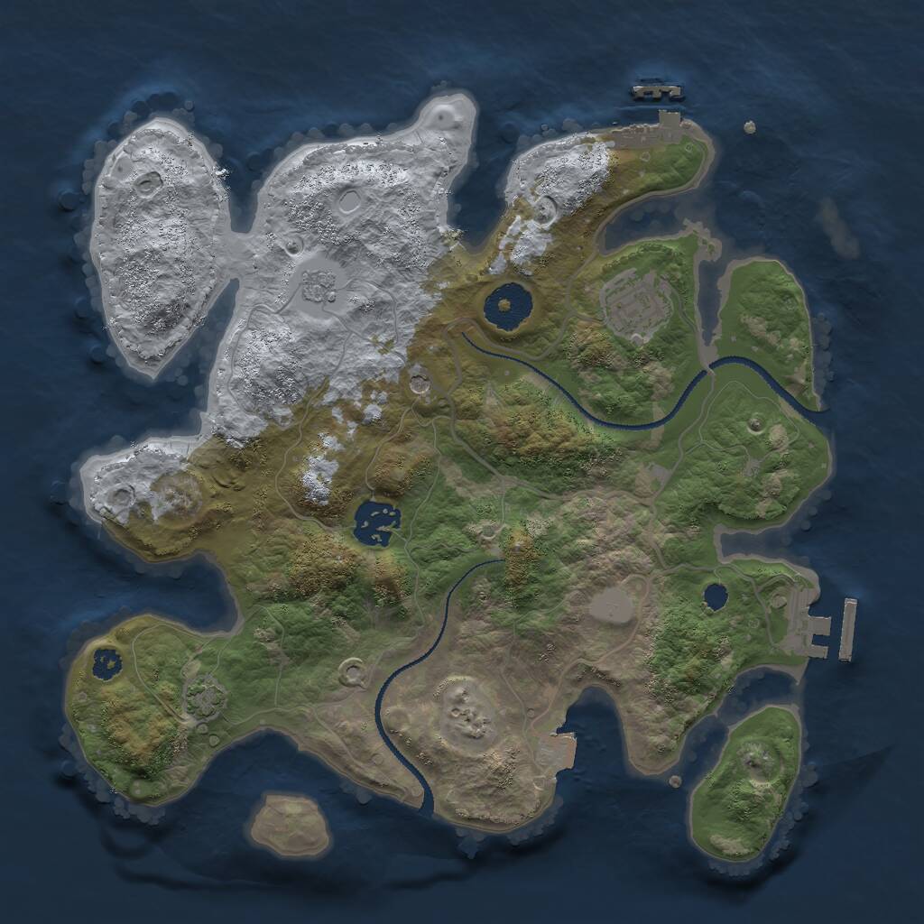 Rust Map: Procedural Map, Size: 3000, Seed: 98532398, 8 Monuments