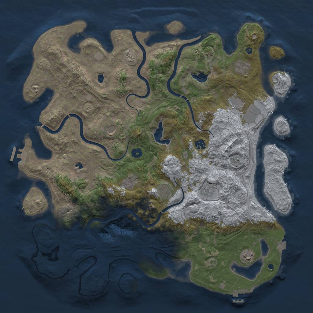 Rust Map: Procedural Map, Size: 4500, Seed: 1656254894, 15 Monuments