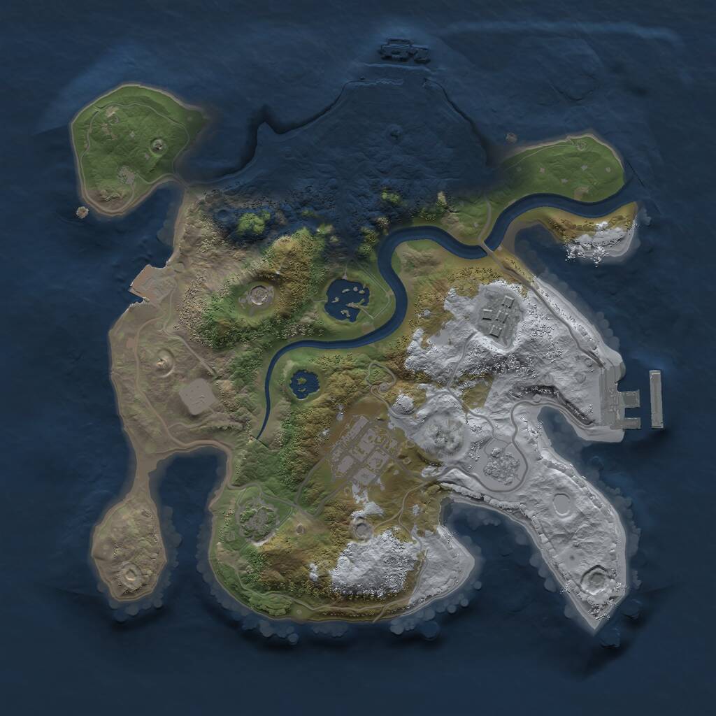 Rust Map: Procedural Map, Size: 2500, Seed: 1537240130, 9 Monuments