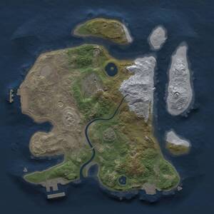 Thumbnail Rust Map: Procedural Map, Size: 2500, Seed: 1671494378, 7 Monuments