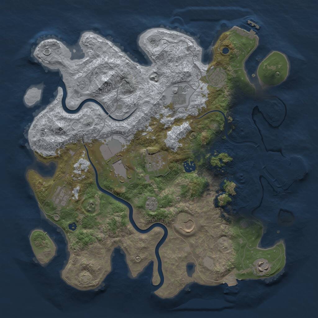 Rust Map: Procedural Map, Size: 3800, Seed: 302747577, 15 Monuments