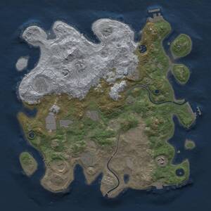 Thumbnail Rust Map: Procedural Map, Size: 3800, Seed: 302747577, 17 Monuments