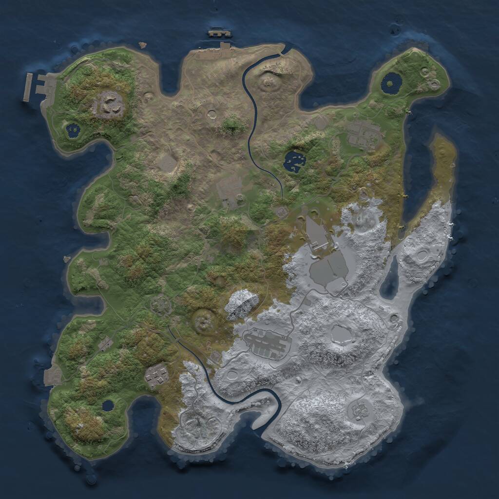 Rust Map: Procedural Map, Size: 3500, Seed: 5678432, 13 Monuments