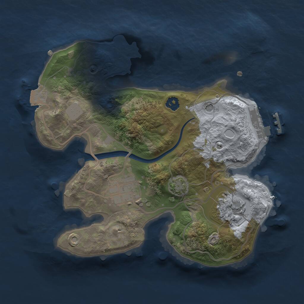 Rust Map: Procedural Map, Size: 2250, Seed: 853645228, 6 Monuments