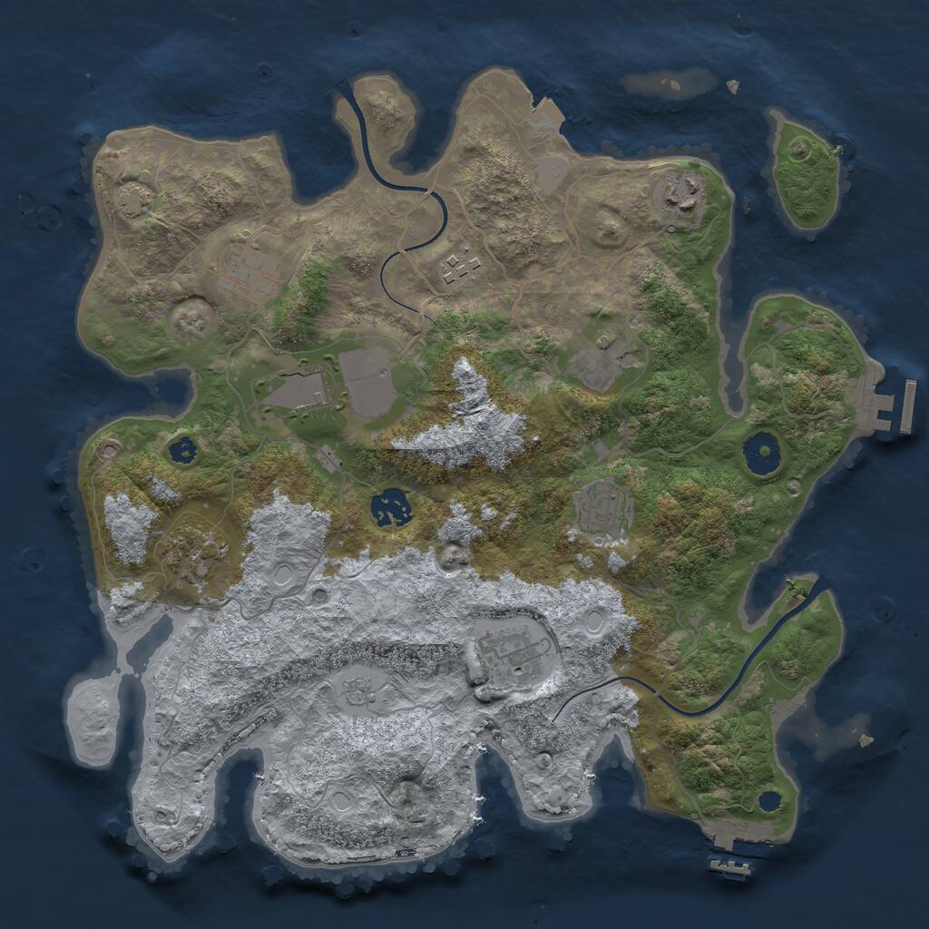 Rust Map: Procedural Map, Size: 3500, Seed: 178401627, 14 Monuments