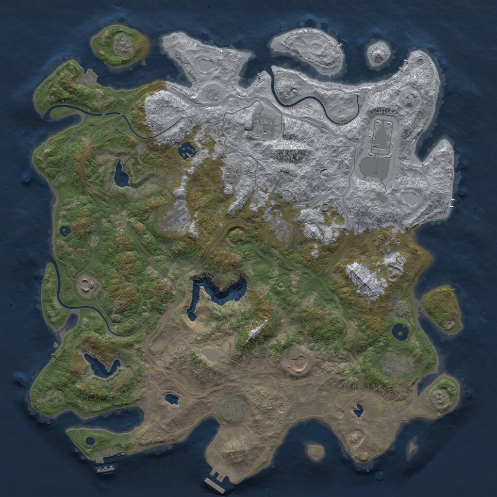 Rust Map: Procedural Map, Size: 4500, Seed: 773349980, 17 Monuments