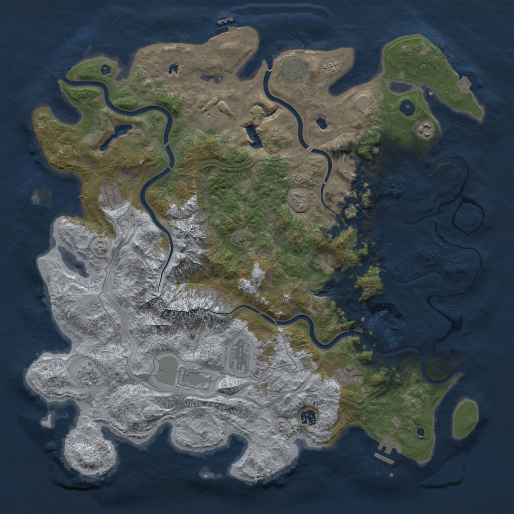 Rust Map: Procedural Map, Size: 5000, Seed: 113088506, 17 Monuments