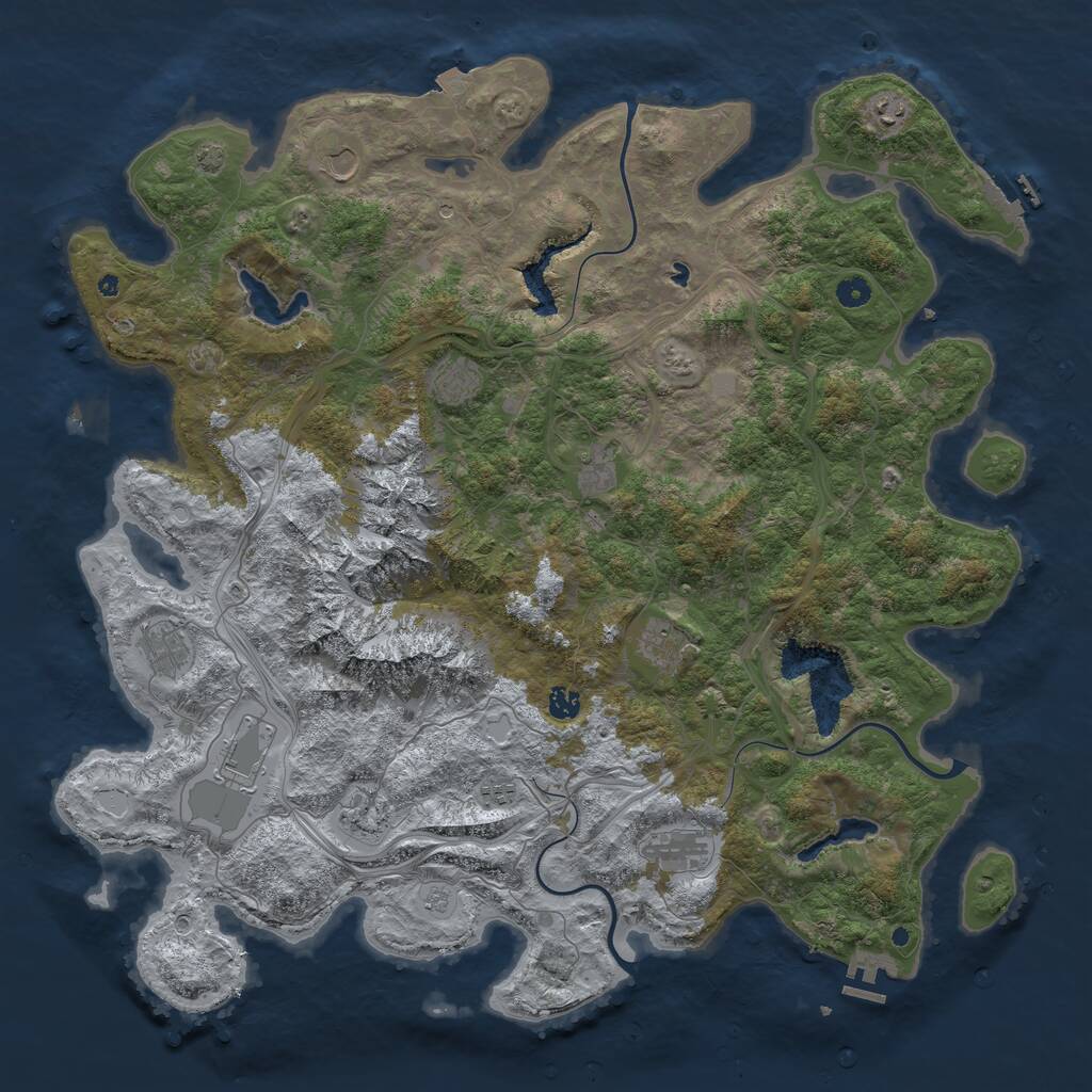 Rust Map: Procedural Map, Size: 5000, Seed: 113088506, 17 Monuments