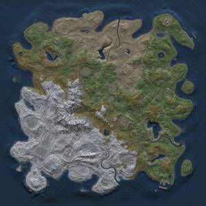 Thumbnail Rust Map: Procedural Map, Size: 5000, Seed: 113088506, 17 Monuments