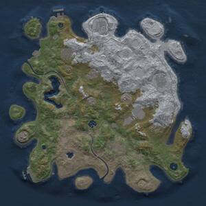 Thumbnail Rust Map: Procedural Map, Size: 4000, Seed: 370687279, 16 Monuments