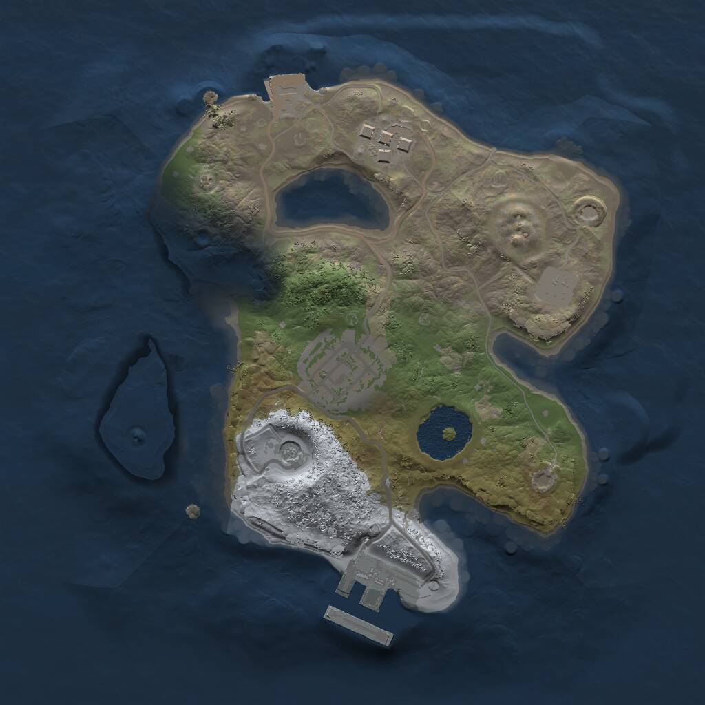 Rust Map: Procedural Map, Size: 2000, Seed: 1633991348, 5 Monuments