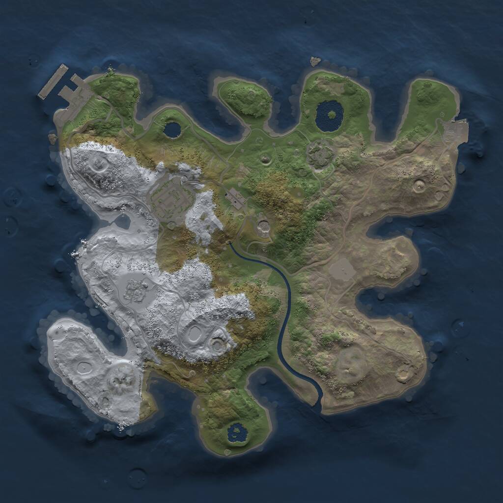 Rust Map: Procedural Map, Size: 2500, Seed: 369, 6 Monuments