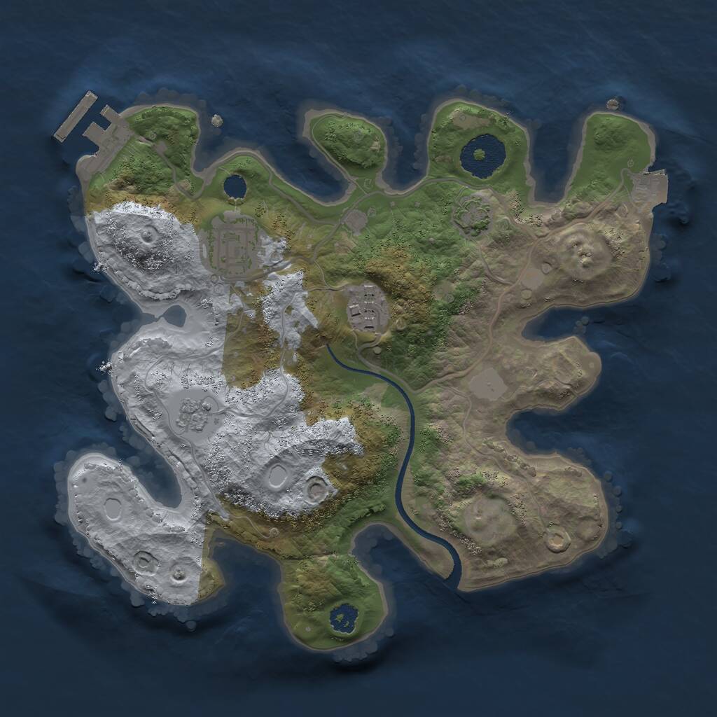 Rust Map: Procedural Map, Size: 2500, Seed: 369, 6 Monuments