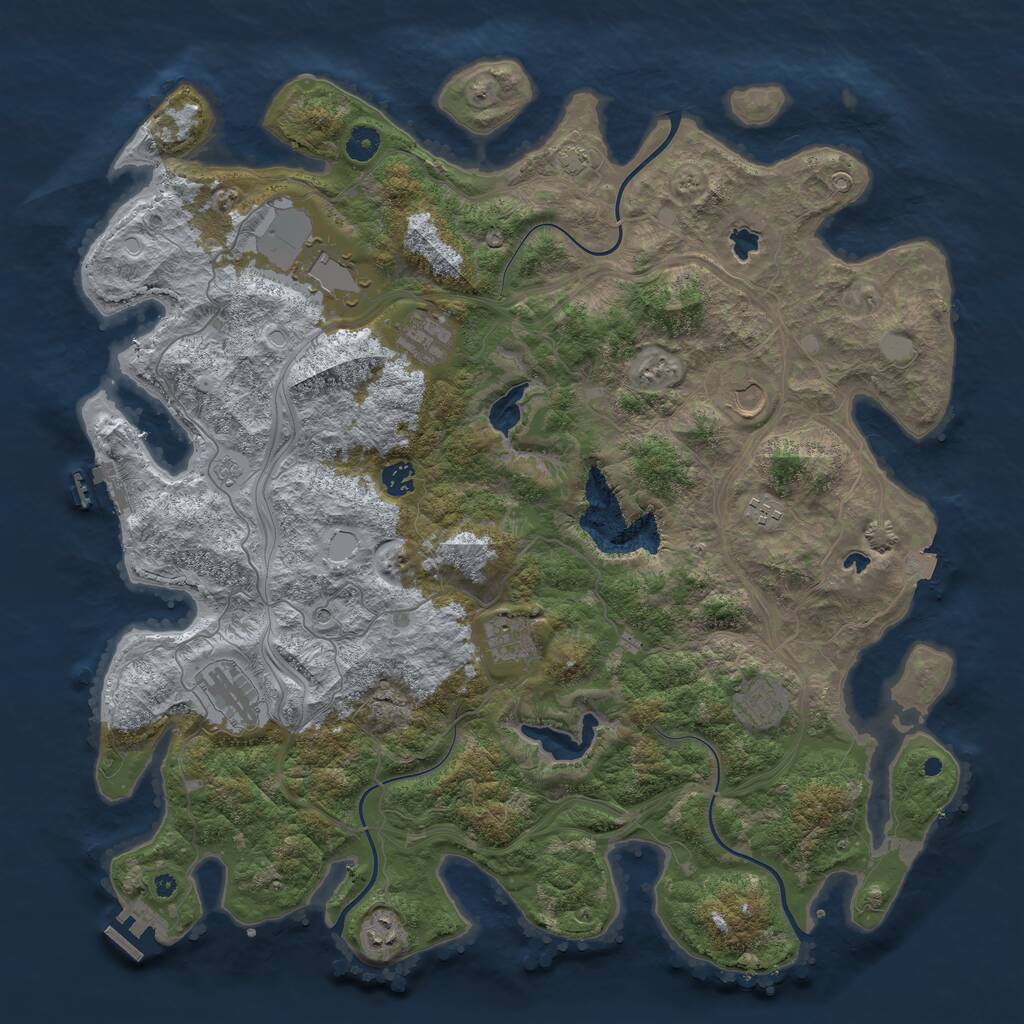 Rust Map: Procedural Map, Size: 4500, Seed: 1306118242, 15 Monuments