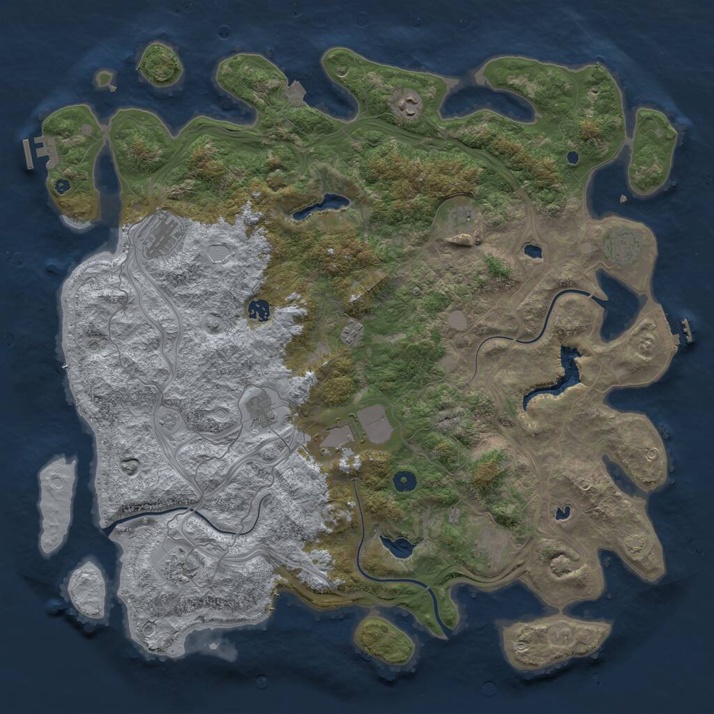 Rust Map: Procedural Map, Size: 4800, Seed: 779699744, 16 Monuments