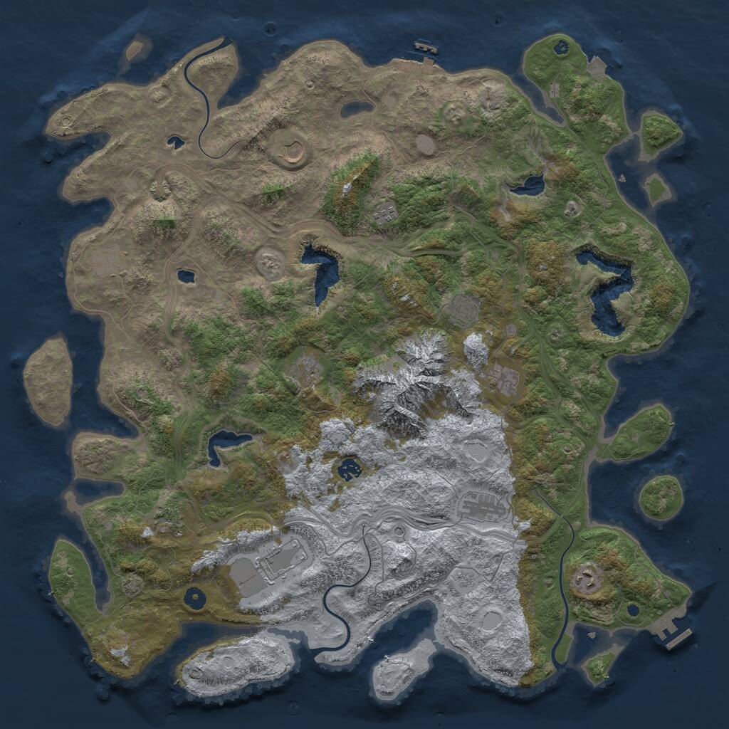 Rust Map: Procedural Map, Size: 5000, Seed: 310371, 17 Monuments