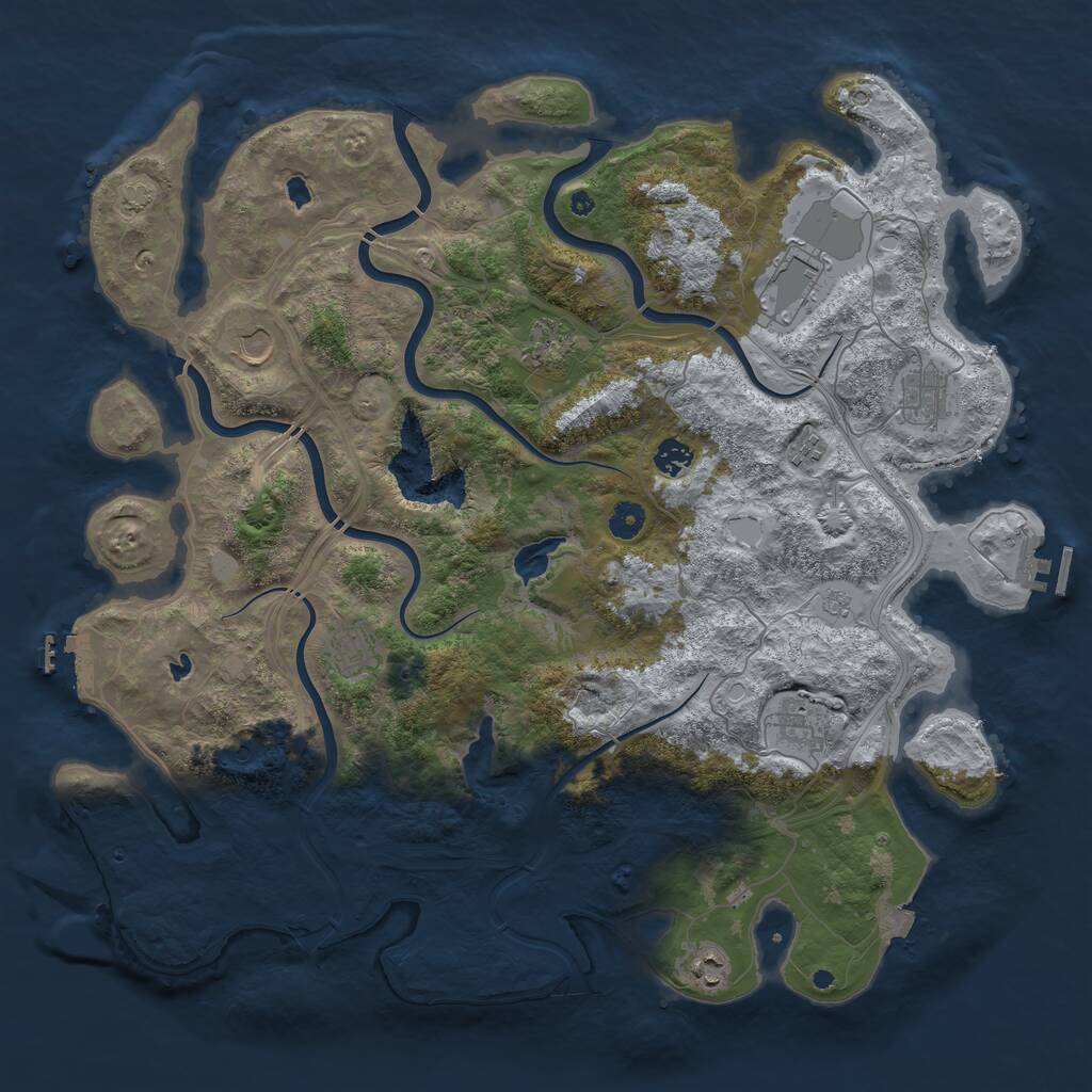 Rust Map: Procedural Map, Size: 4500, Seed: 995271806, 15 Monuments
