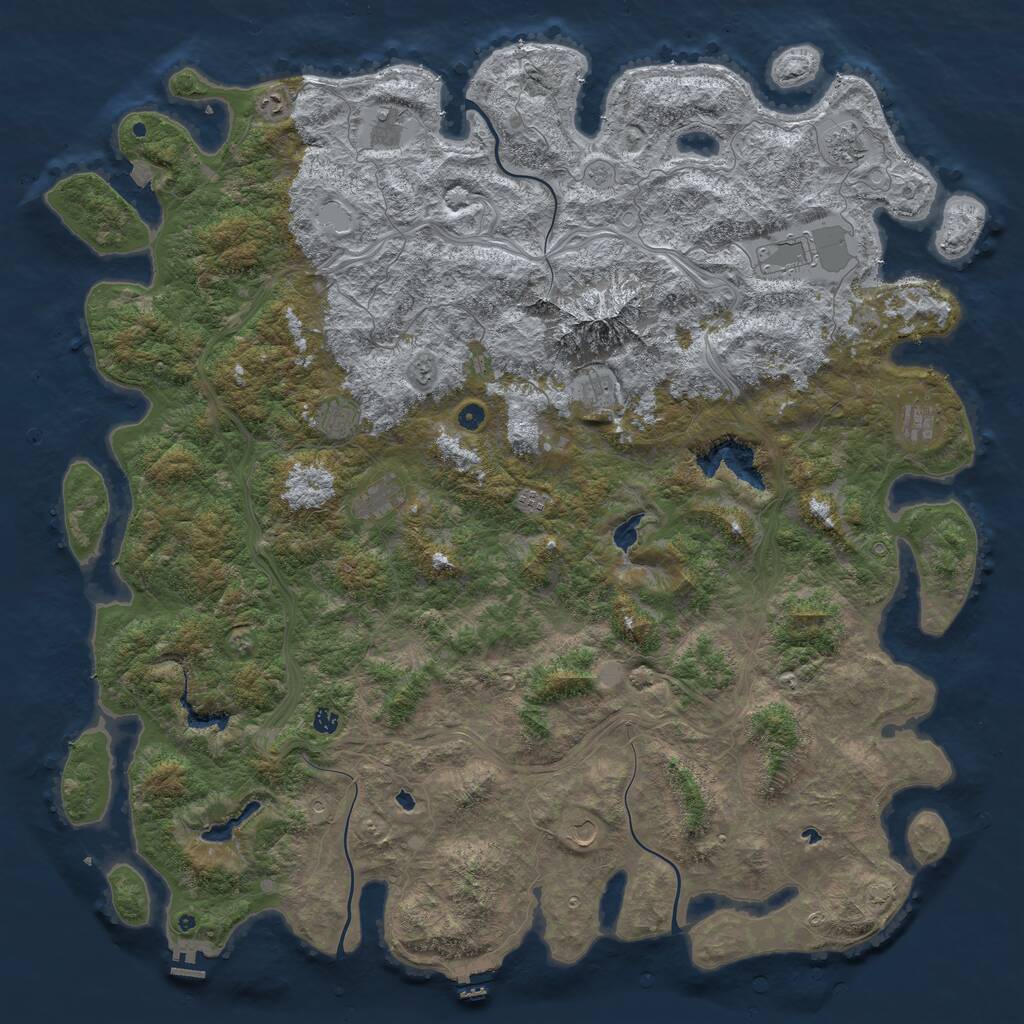 Rust Map: Procedural Map, Size: 6000, Seed: 59198, 17 Monuments