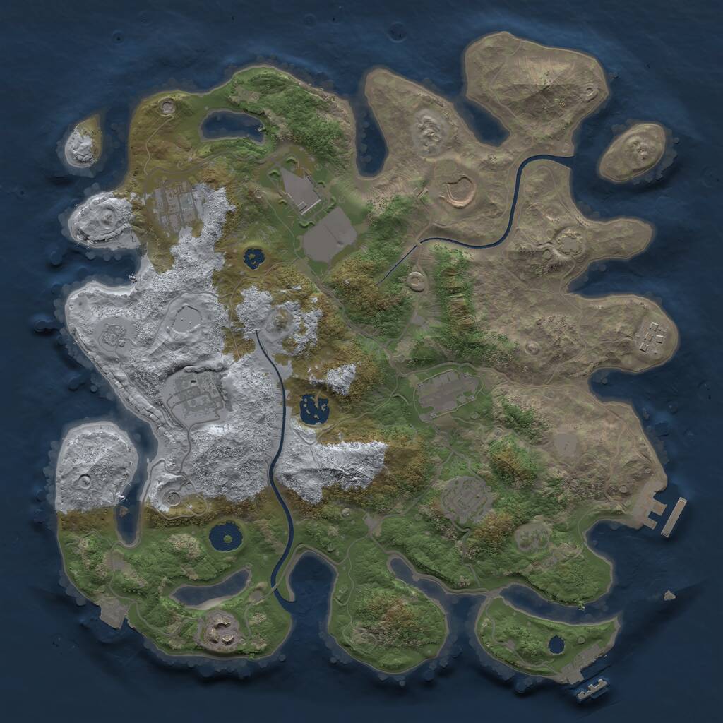 Rust Map: Procedural Map, Size: 3500, Seed: 810748688, 15 Monuments