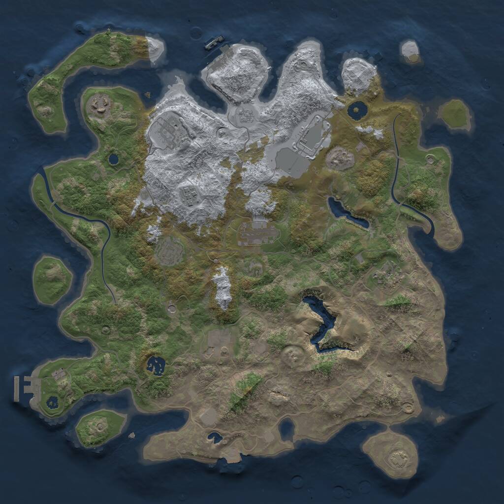 Rust Map: Procedural Map, Size: 4000, Seed: 1496933084, 17 Monuments