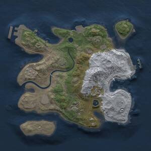 Thumbnail Rust Map: Procedural Map, Size: 2500, Seed: 644299917, 8 Monuments