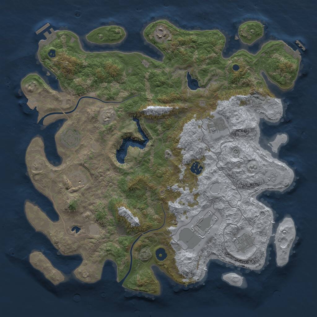 Rust Map: Procedural Map, Size: 4000, Seed: 123487, 15 Monuments