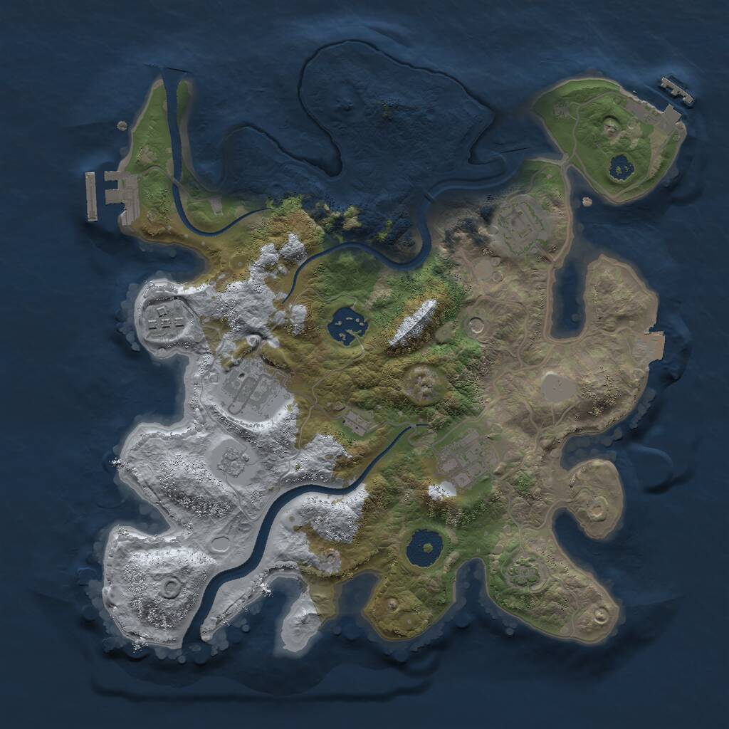 Rust Map: Procedural Map, Size: 3000, Seed: 1304432582, 13 Monuments