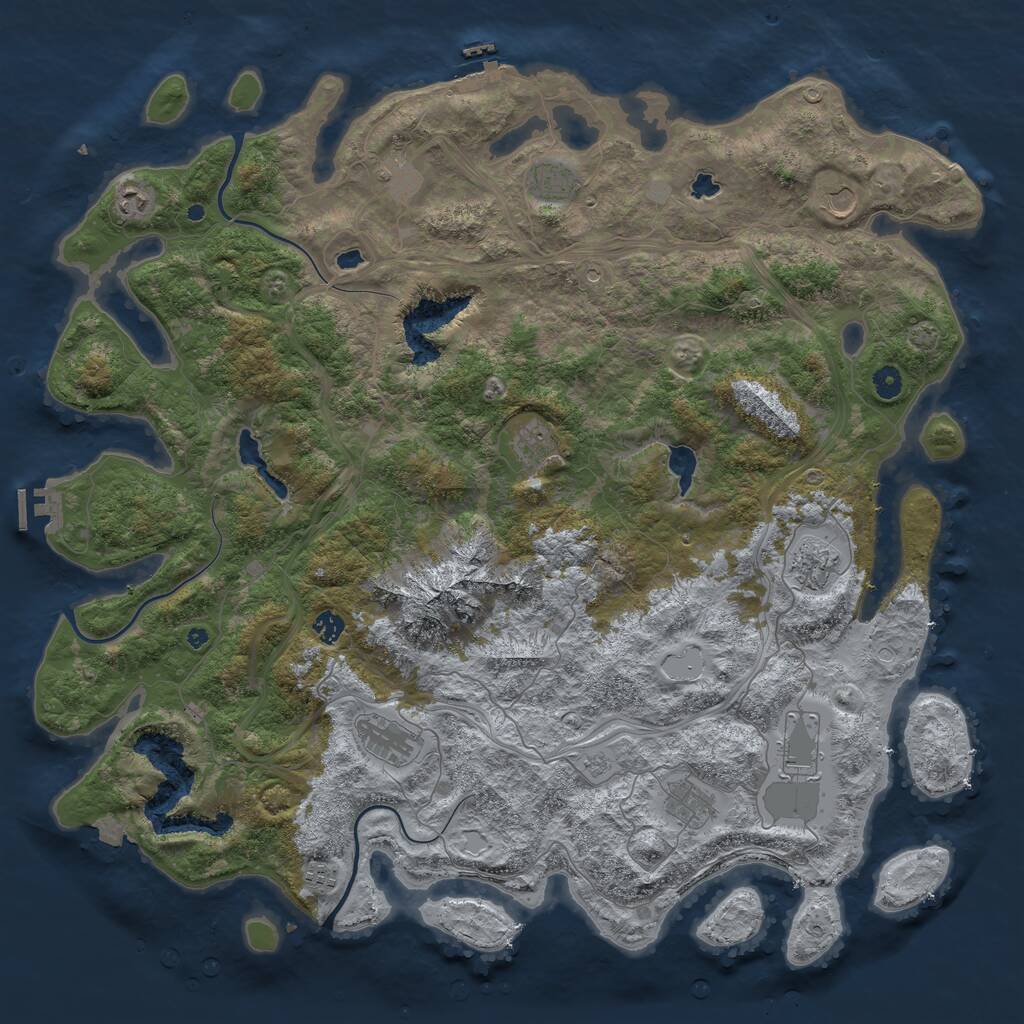Rust Map: Procedural Map, Size: 5000, Seed: 17762007, 19 Monuments
