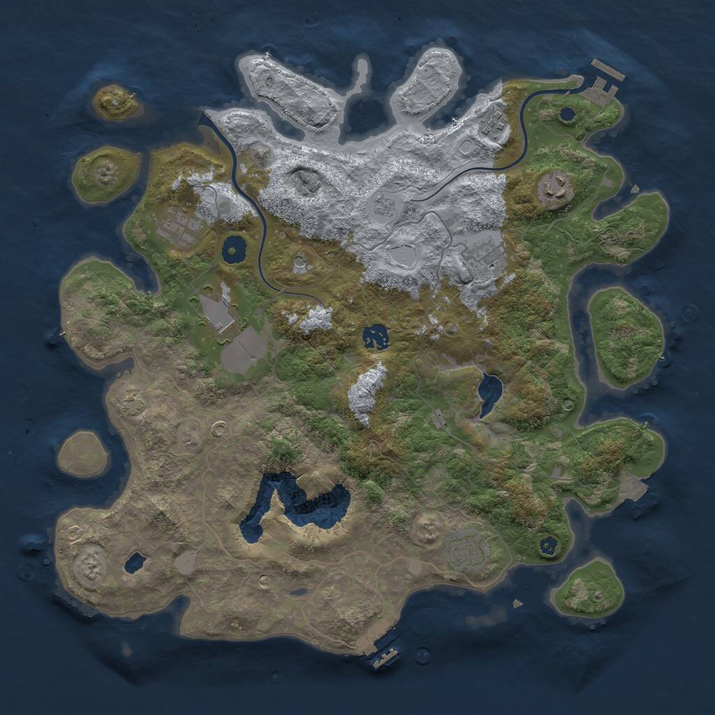Rust Map: Procedural Map, Size: 4000, Seed: 74717901, 15 Monuments