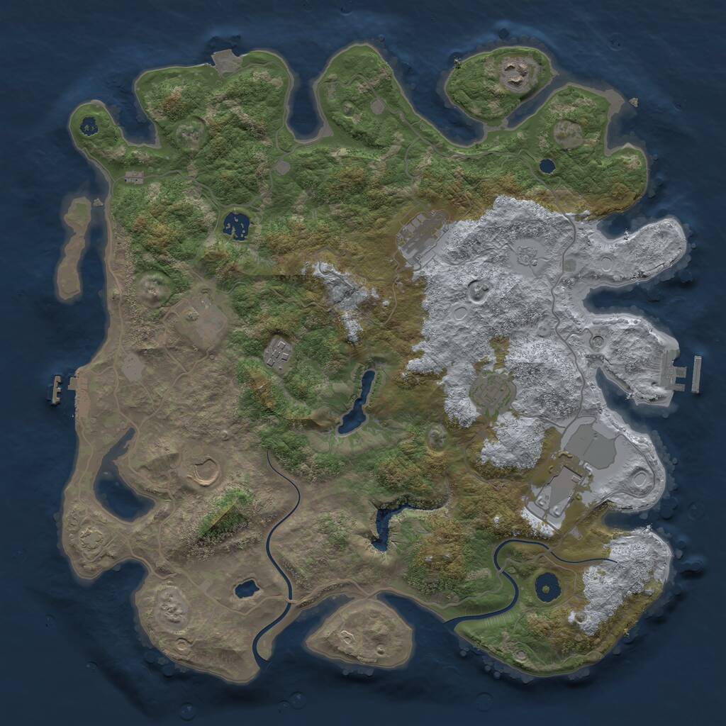 Rust Map: Procedural Map, Size: 4000, Seed: 799381815, 16 Monuments