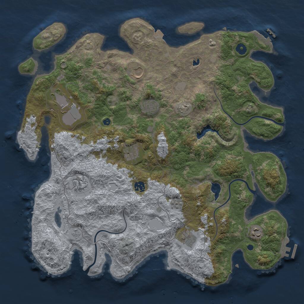Rust Map: Procedural Map, Size: 4222, Seed: 24102024, 14 Monuments