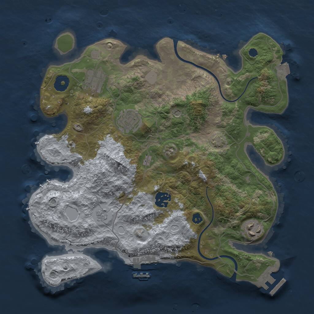 Rust Map: Procedural Map, Size: 3000, Seed: 47019002, 10 Monuments